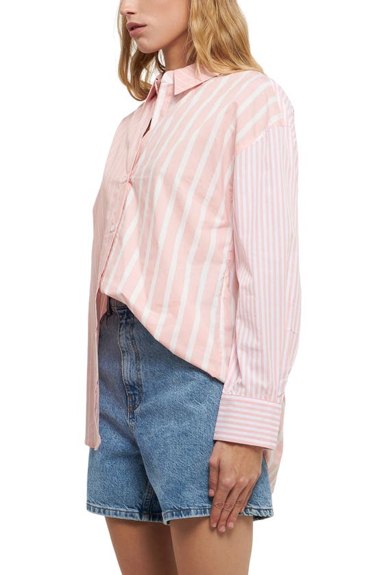 English Factory Mixed Stripe Shirt In Pink Stripes