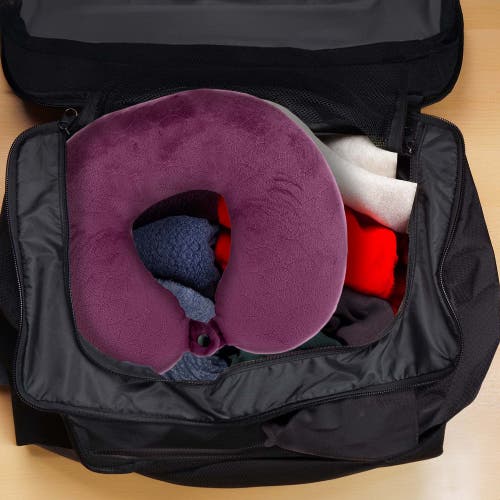 Pursonic 2 Memory Foam Travel Pillows With Sleep Masks In Grey