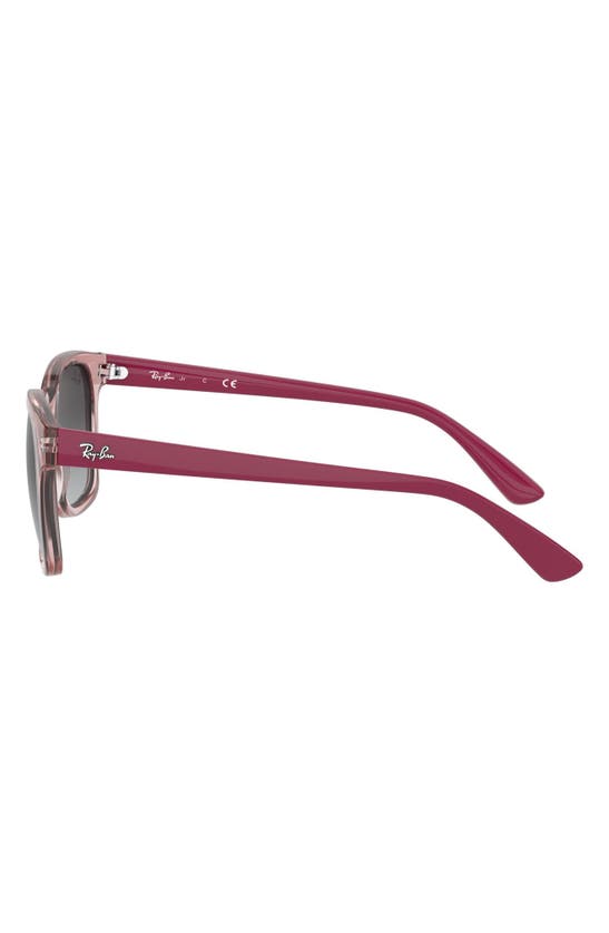 Ray Ban Junior Wayfarer 48mm Sunglasses In Transparent Pink Grey Gradient