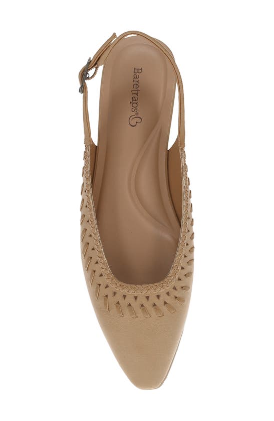 Baretraps Bt30609 Womens Embellished Leather Slingbacks In Dune