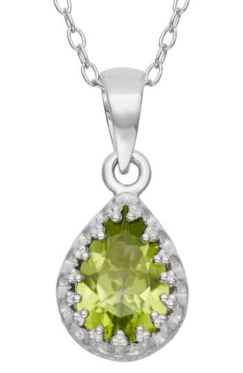 Shop Fzn Teardrop Pendant Necklace In Peridot