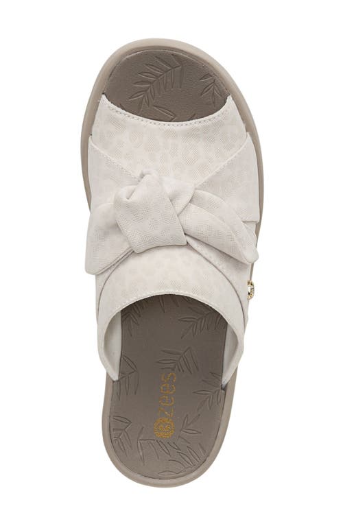 Shop Bzees Smile Wedge Slide Sandal In Cream Fabric