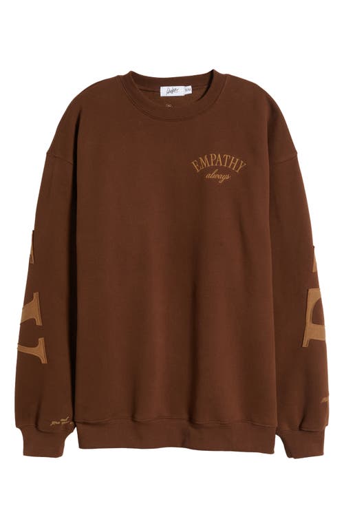 Shop The Mayfair Group Empathy Always Appliqué Graphic Sweatshirt In Brown