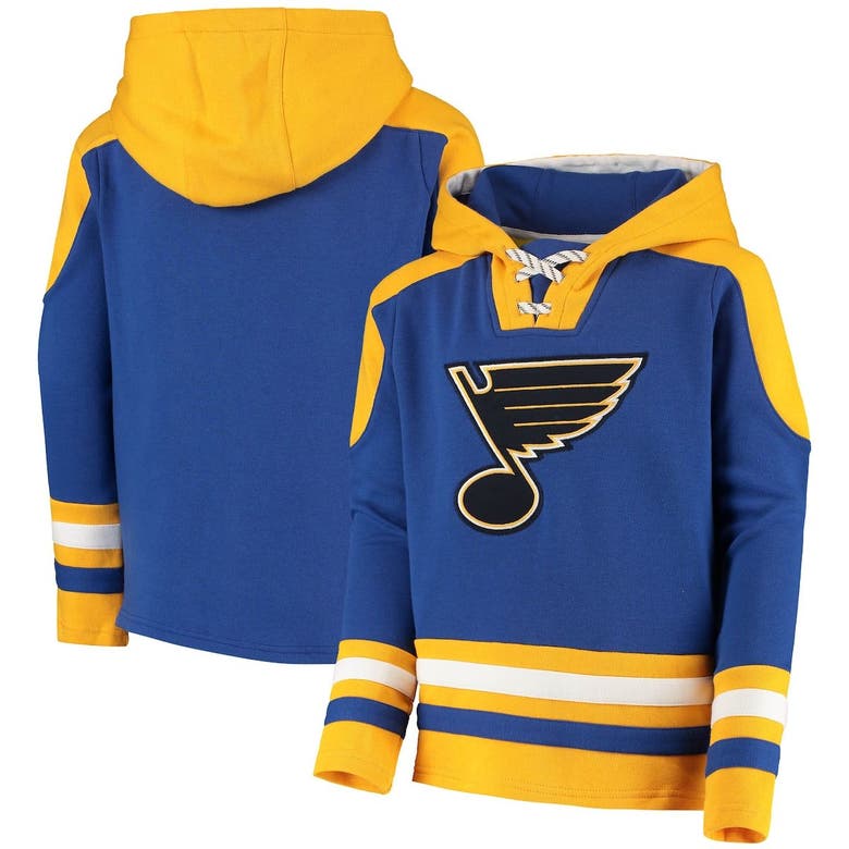 Zzdnu Outerstuff Kids' Youth Blue St. Louis Blues Ageless Must-have Lace-up Pullover Hoodie
