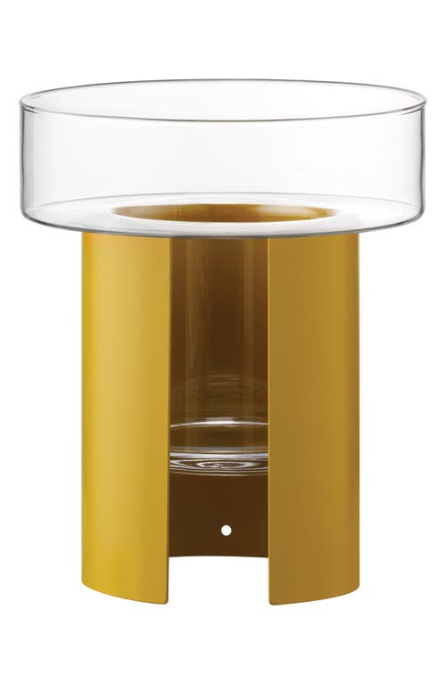 Lsa Terrazza Glass & Steel Planter Vase In Gold