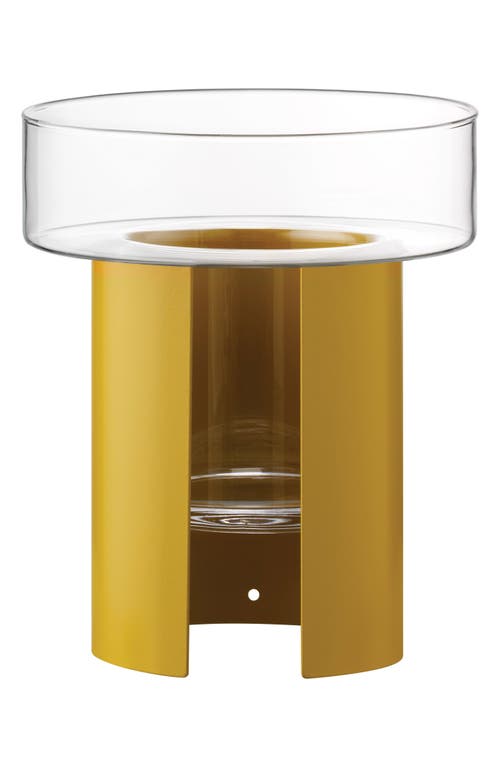 Lsa Terrazza Glass & Steel Planter Vase In Yellow/clear Glass