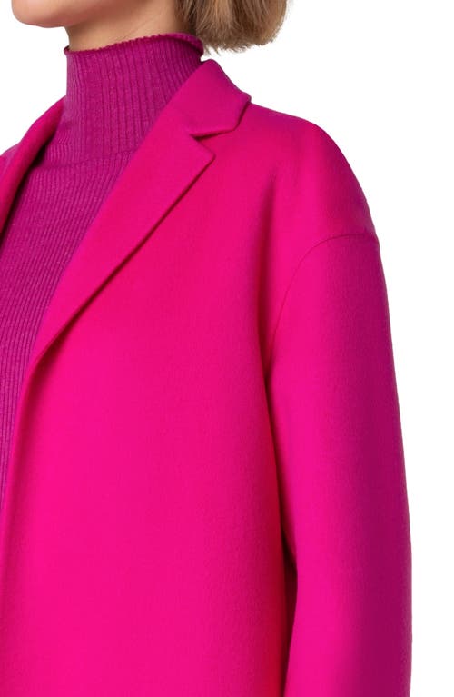 Shop Akris Mae Open Front Double Face Cashmere Coat In Magenta