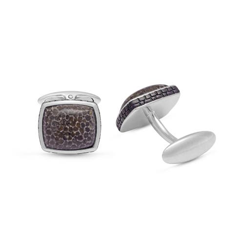 Shop Luvmyjewelry Fossil Agate Sterling Silver Men Cufflinks