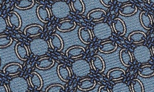 Shop Jack Victor Ontario Chain Link Print Silk Tie In Sky Blue