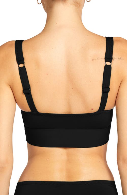 Robin Piccone Ava Knot Front Bikini Top In Black