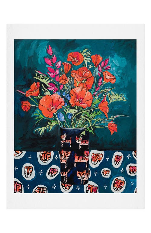 Deny Designs California Bouquet Art Print in Blue at Nordstrom, Size 18X24