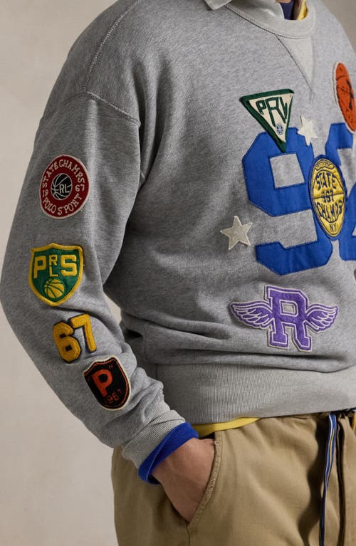 Shop Polo Ralph Lauren Basketball Appliqué Graphic Sweatshirt In Andover Heather