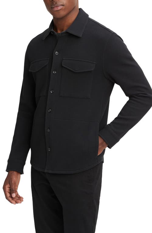 Vince Cotton Blend Shirt Jacket In Black/med H Grey