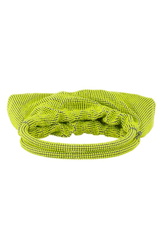 Nina Joyce Mesh Top Handle Bag In Neon Lime