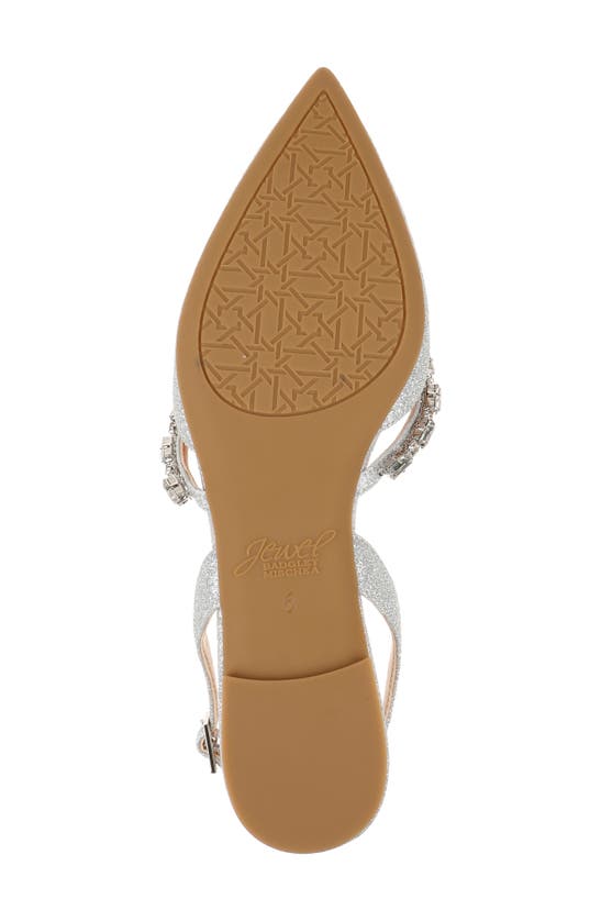 Jewel Badgley Mischka Camden Pointed Toe Slingback Flat In Silver