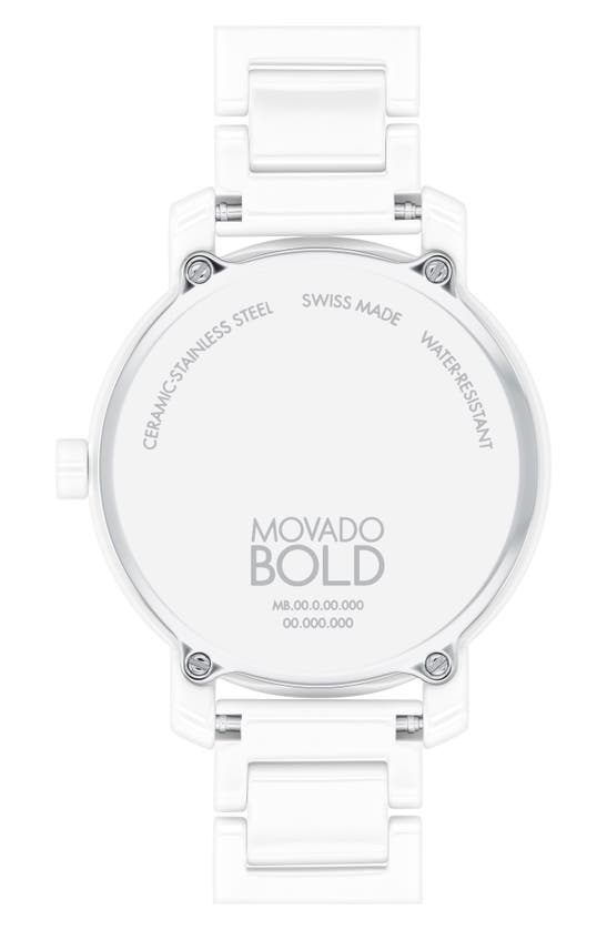 Shop Movado Bold Evolution 2.0 Bracelet Watch, 34mm In White