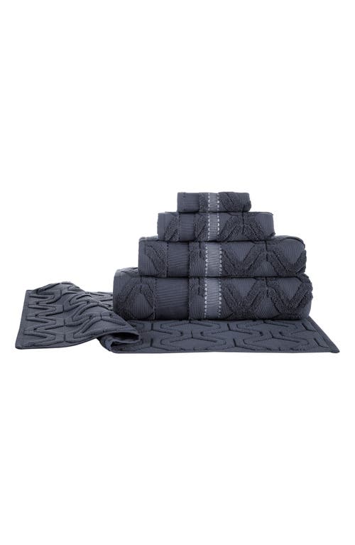 Shop Brooks Brothers Large Square 4-pack Turkish Cotton Hand Towels In Anthracite