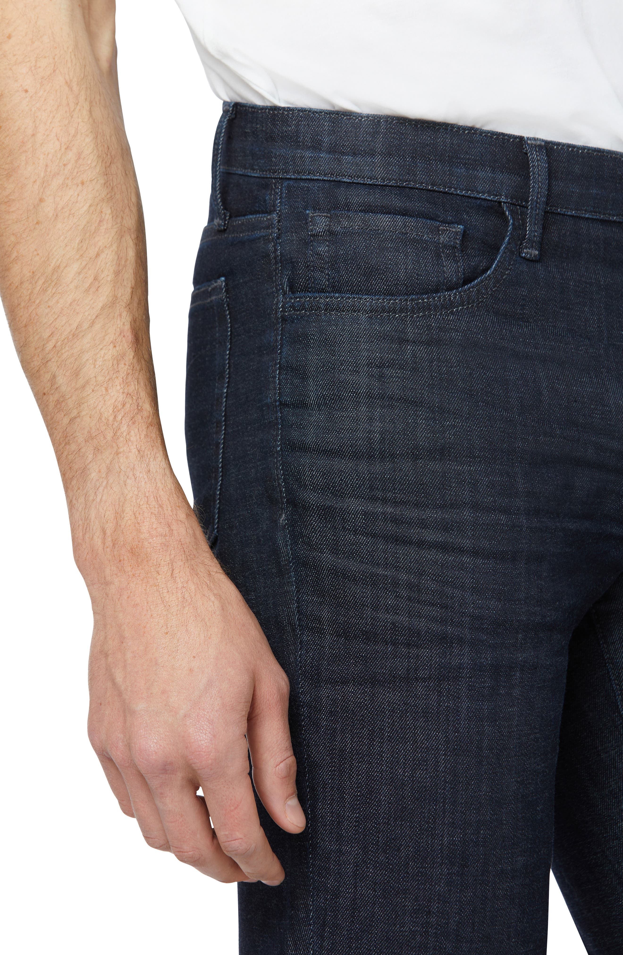 Crosshatch Mens Denim Jeans Coated Straight Leg Regular Fit Trousers Big Sizes 