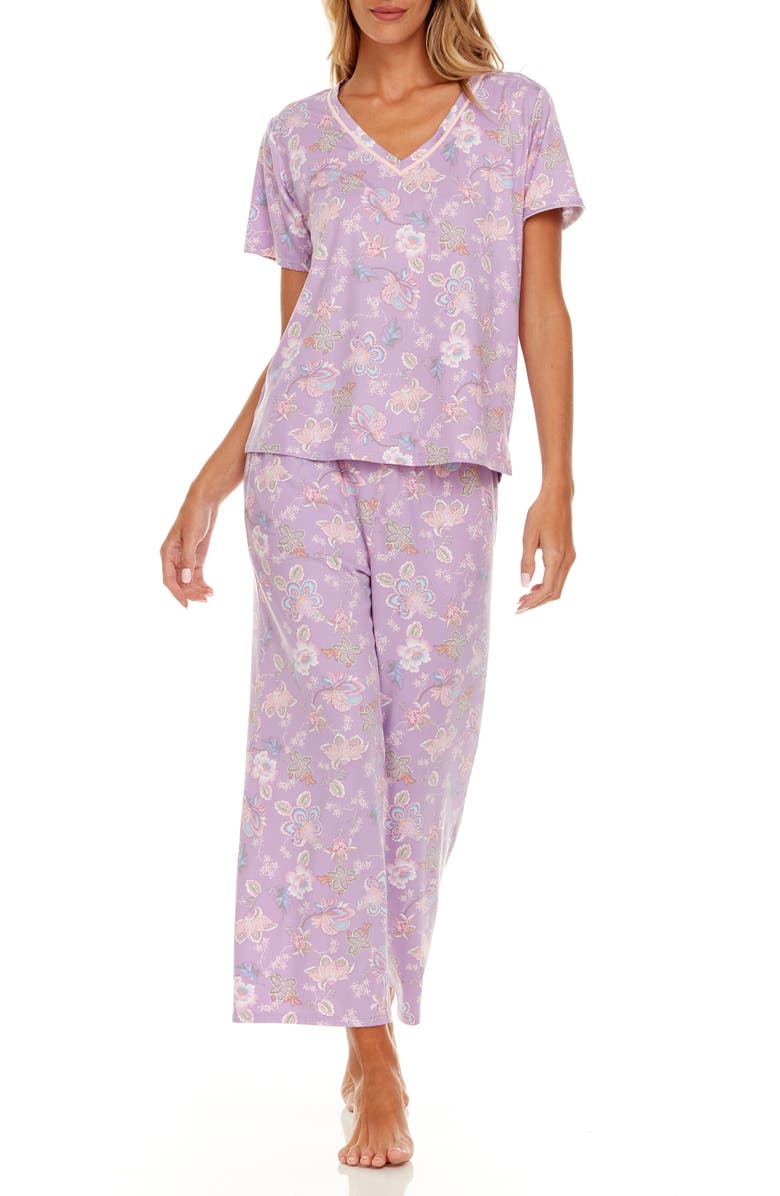 Floralis No. 26 Women's Silky Satin Short Sleeve Pajama Top