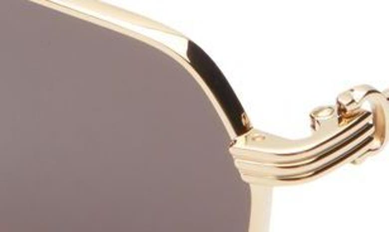 Shop Cartier 56mm Polarized Square Sunglasses In Gold