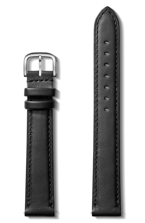 Shinola 18mm Leather Watch Strap in Black at Nordstrom