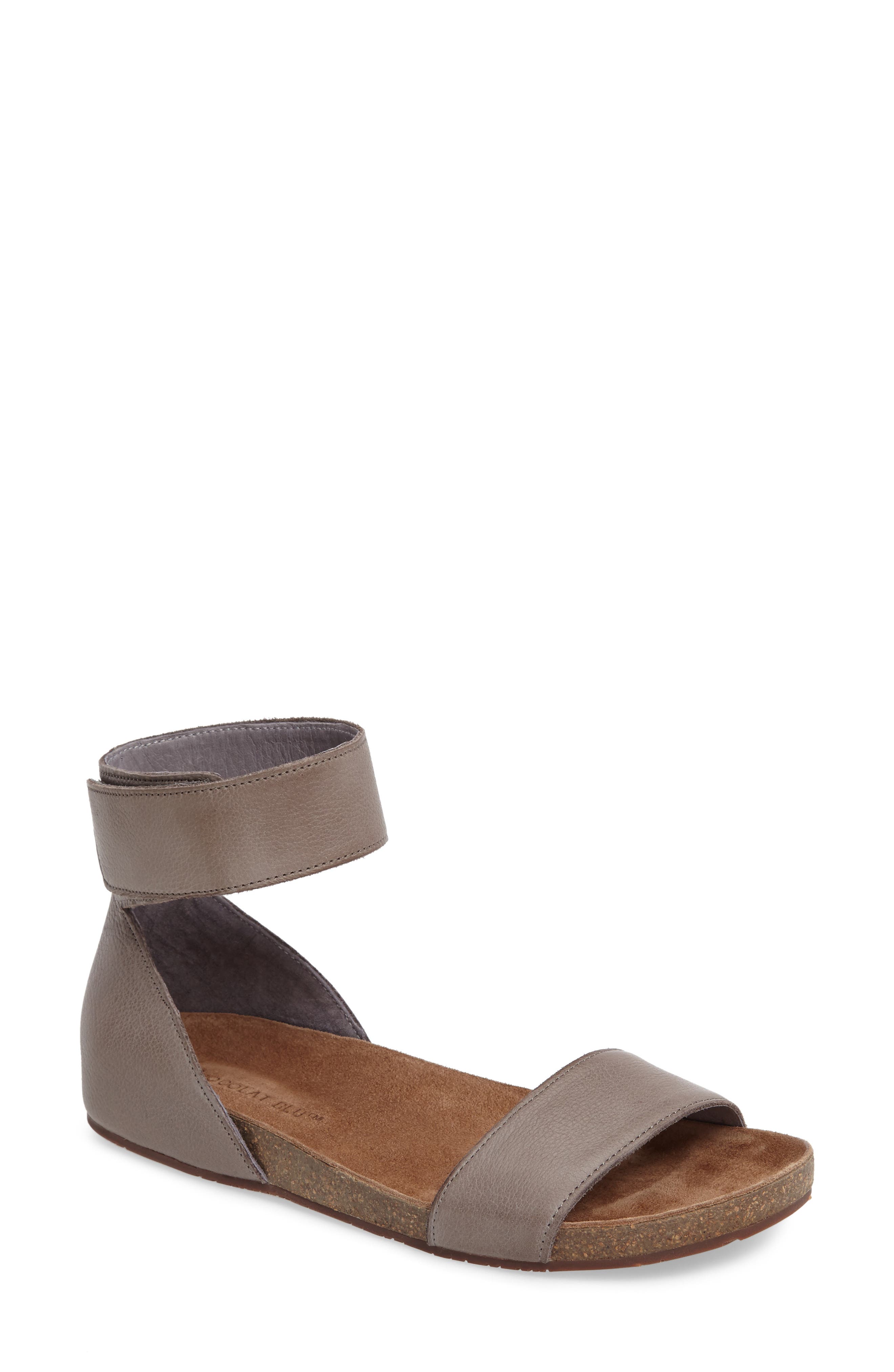 Chocolat Blu York Ankle Strap Sandal, Grey