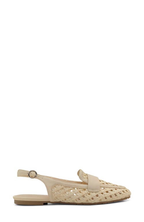 Reaction Kenneth Cole Enrica Raffia Slingback Flat In Ecru Raffia