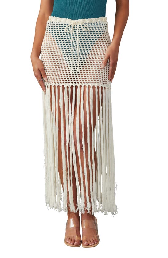 Shop Vici Collection Mykonos Crochet Cover-up Skirt In White