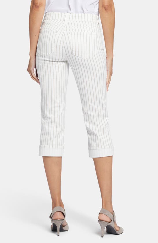 Nydj Marilyn Stripe Cuffed Straight Leg Capri Jeans In Beach Cruise Stripe