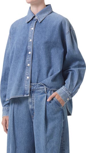 AGOLDE Aiden High Low Denim Shirt Nordstrom