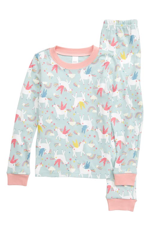 Tucker + Tate Kids' Glow in the Dark Fitted Two-Piece Pajamas in Blue Pastel Unicorn Magic