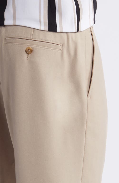 Shop Open Edit Slim Fit Solid Pants In Tan Thread