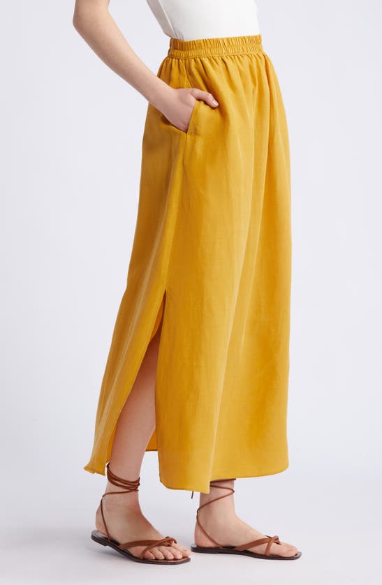 Shop Nordstrom Pull-on Midi Skirt In Yellow Myth