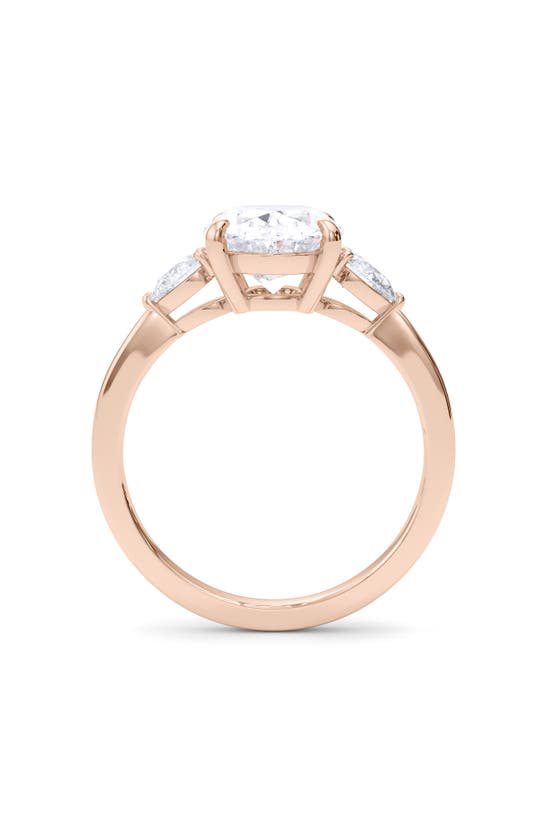 Shop Hautecarat Radiant Cut Lab Created Diamond Ring In 18k Rose Gold