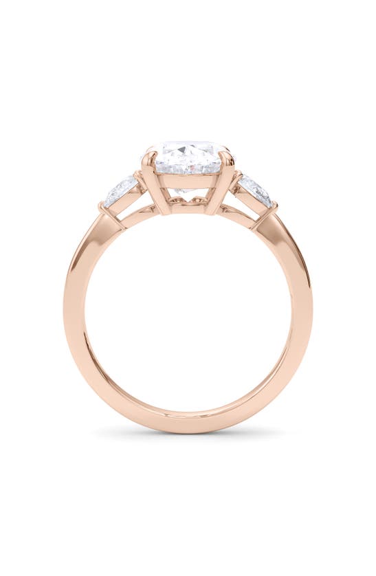 Hautecarat Lab Created Diamond Trio Ring In 18k Rose Gold