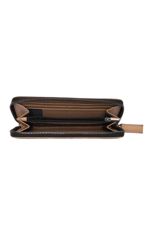 Shop Kurt Geiger London Quilted Leather Zip Around Wallet In Light Pastel/brown