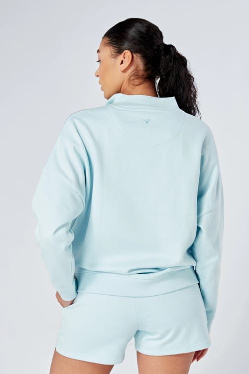 Twill Active Essentials Oversized Funnel Neck Zip Up Sweatshirt In Blue