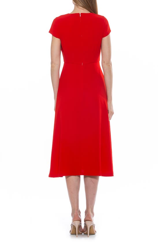 Alexia Admor Lily High-slit Midi Dress In Coral