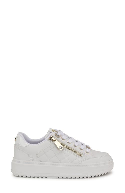 Nine West Dulah Low Top Sneaker In White/white