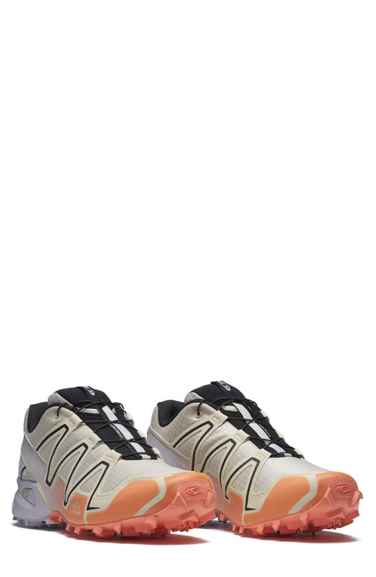 Shop Salomon Gender Inclusive Speedcross 3 Sneaker In Cement/ Black/ Orchid Petal