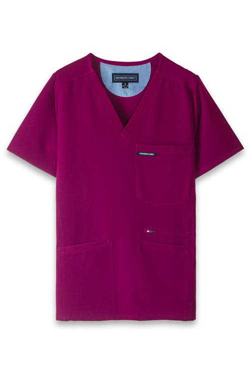 Members Only Palermo 4-pocket Scrub Top In Wine