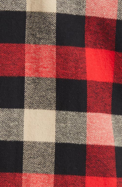 Schott Nyc Buffalo Check Flannel Long Sleeve Button-up Shirt In Black/red