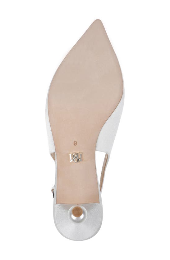 Shop Badgley Mischka Collection Beatrix Slingback Pointed Toe Pump In White Crepe