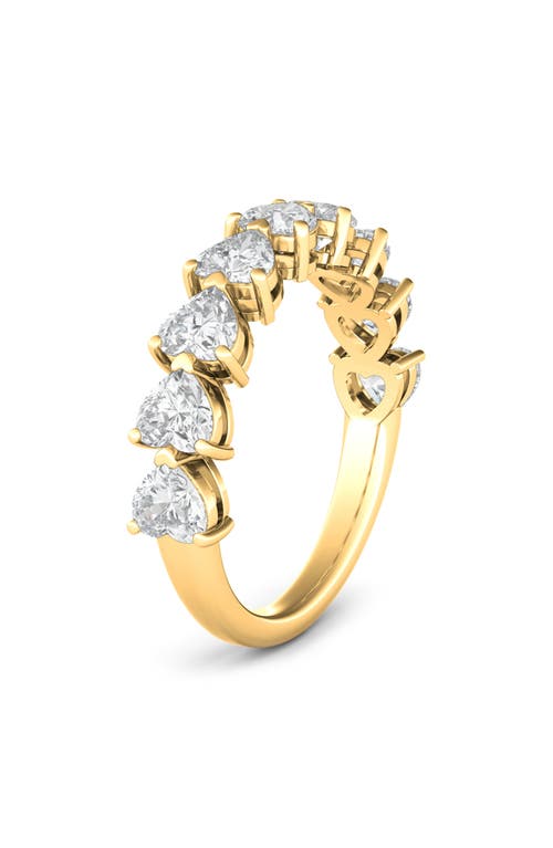 Hautecarat Heart Cut Lab Created Diamond Half Eternity Ring In Yellow Gold