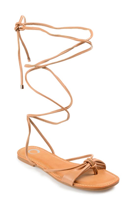 Journee Collection Jiyrie Tie-up Sandal In Tan