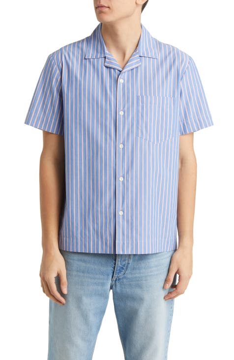 Edd Stripe Short Sleeve Button-Up Camp Shirt