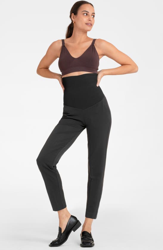 Shop Seraphine Tapered Compression Postpartum Leggings In Black