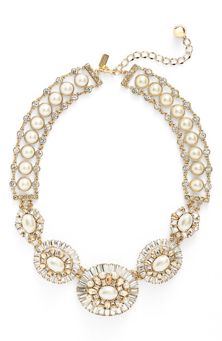 kate spade new york faux pearl & crystal necklace | Nordstrom