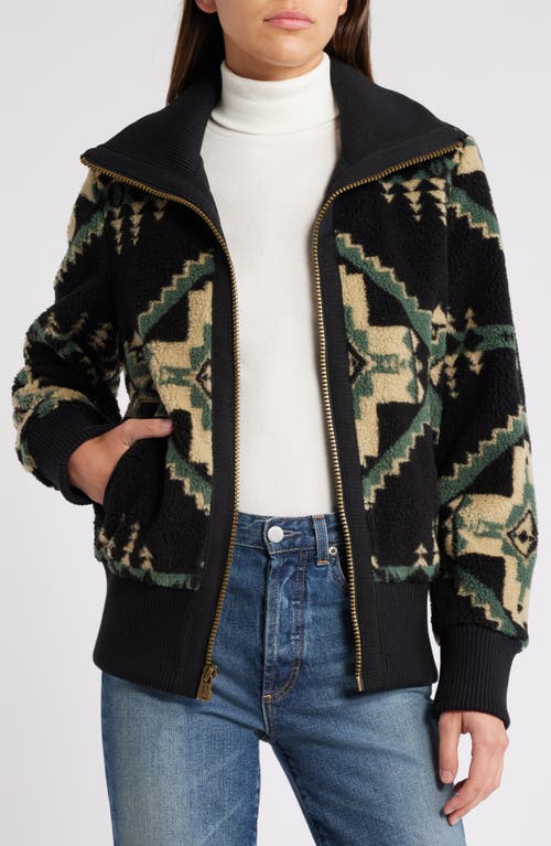 Shop Pendleton Foxglove Range Fleece Bomber Jacket In Four Corners Hunter