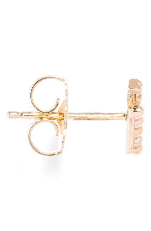 Anzie Dew Drop Marine Deux Single Bar Stud Earring In Gold/diamond/left